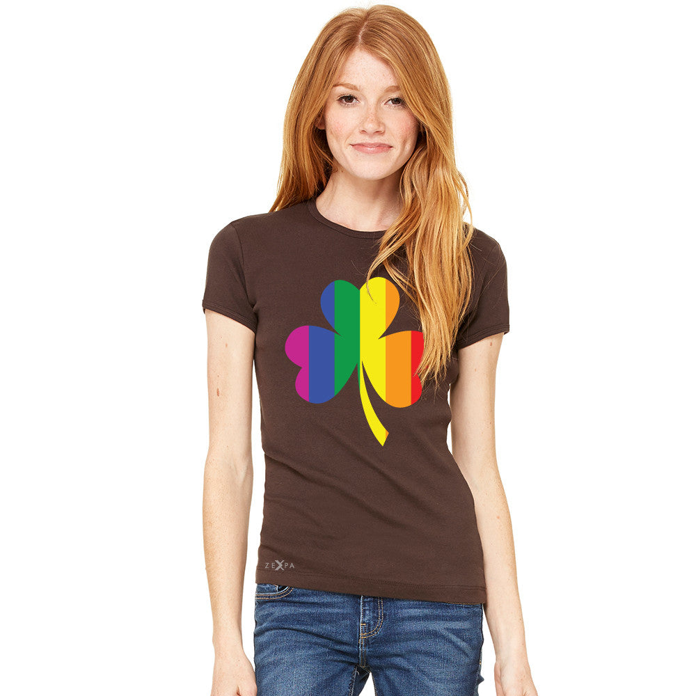 Gay Pride Rainbow Love Lucky Shamrock Women's T-shirt Pride Tee - Zexpa Apparel