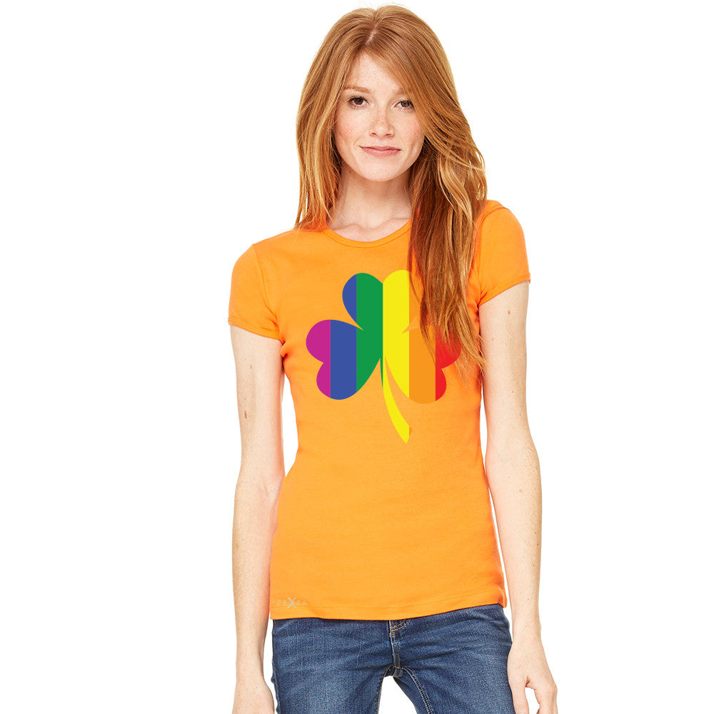 Gay Pride Rainbow Love Lucky Shamrock Women's T-shirt Pride Tee - Zexpa Apparel - 6