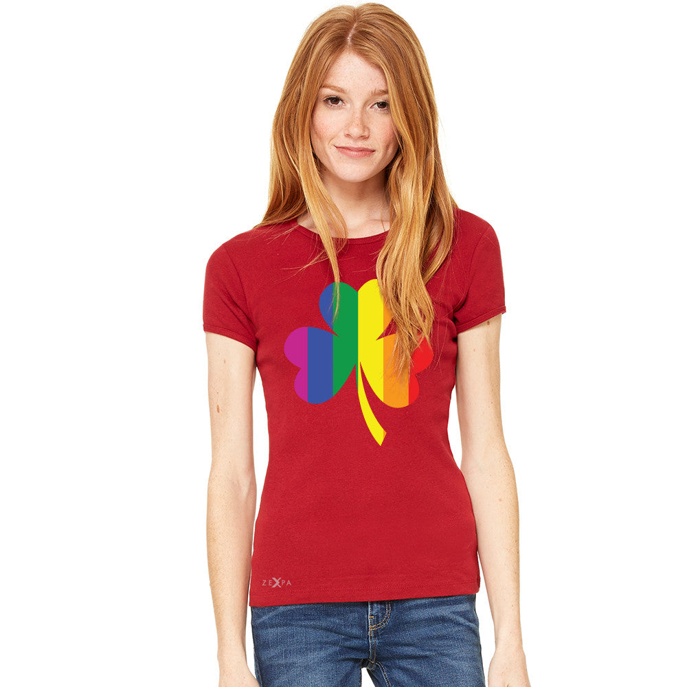 Gay Pride Rainbow Love Lucky Shamrock Women's T-shirt Pride Tee - Zexpa Apparel - 7