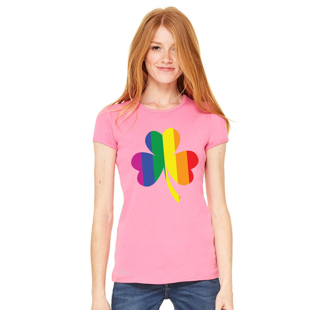 Gay Pride Rainbow Love Lucky Shamrock Women's T-shirt Pride Tee - Zexpa Apparel - 9