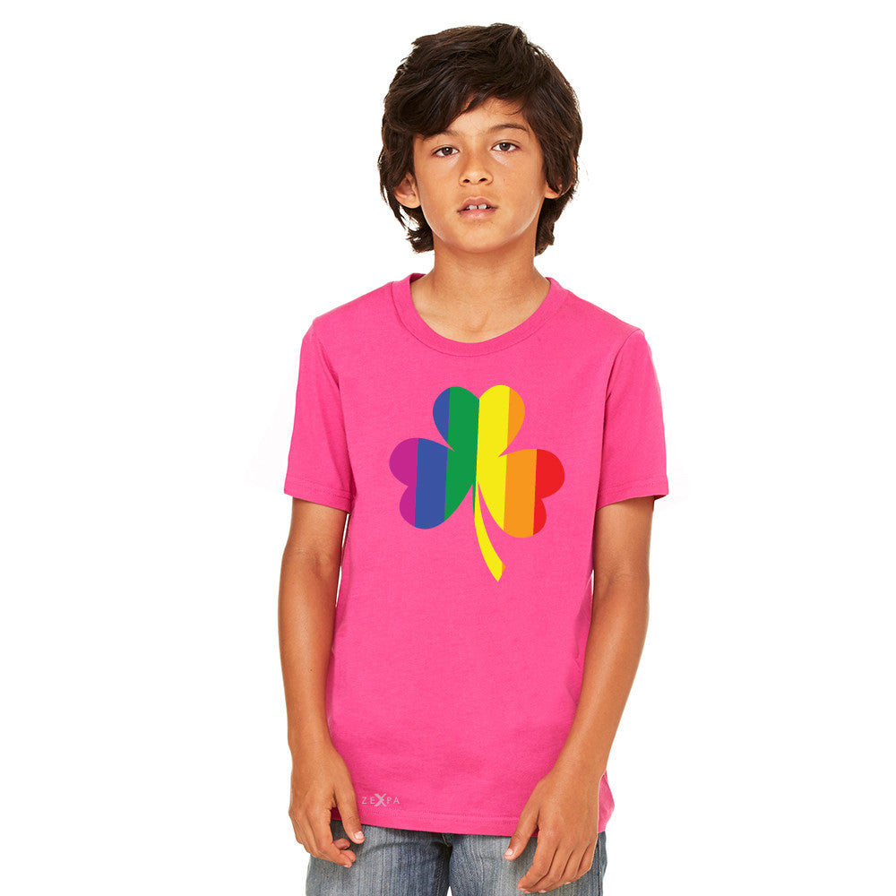 Gay Pride Rainbow Love Lucky Shamrock Youth T-shirt Pride Tee - Zexpa Apparel