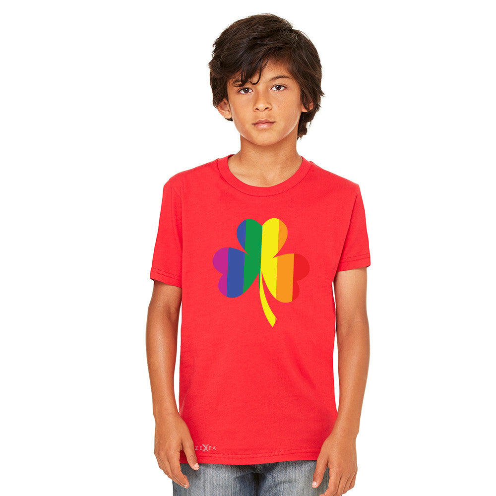 Gay Pride Rainbow Love Lucky Shamrock Youth T-shirt Pride Tee - Zexpa Apparel - 6