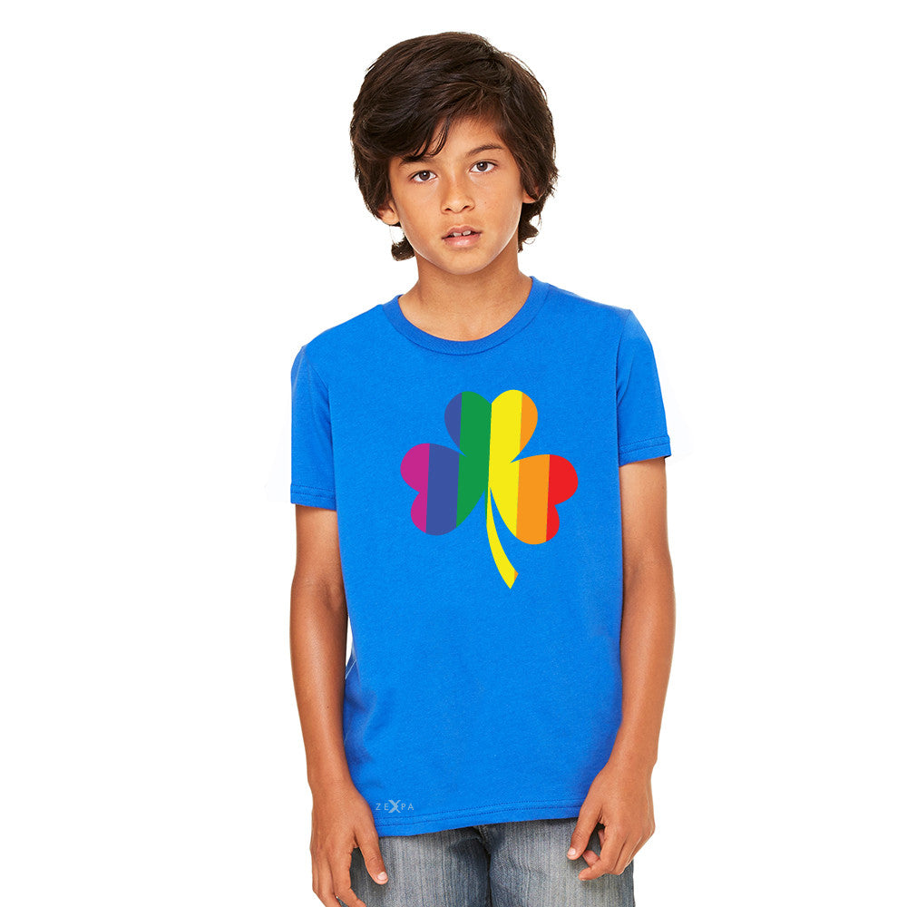 Gay Pride Rainbow Love Lucky Shamrock Youth T-shirt Pride Tee - Zexpa Apparel