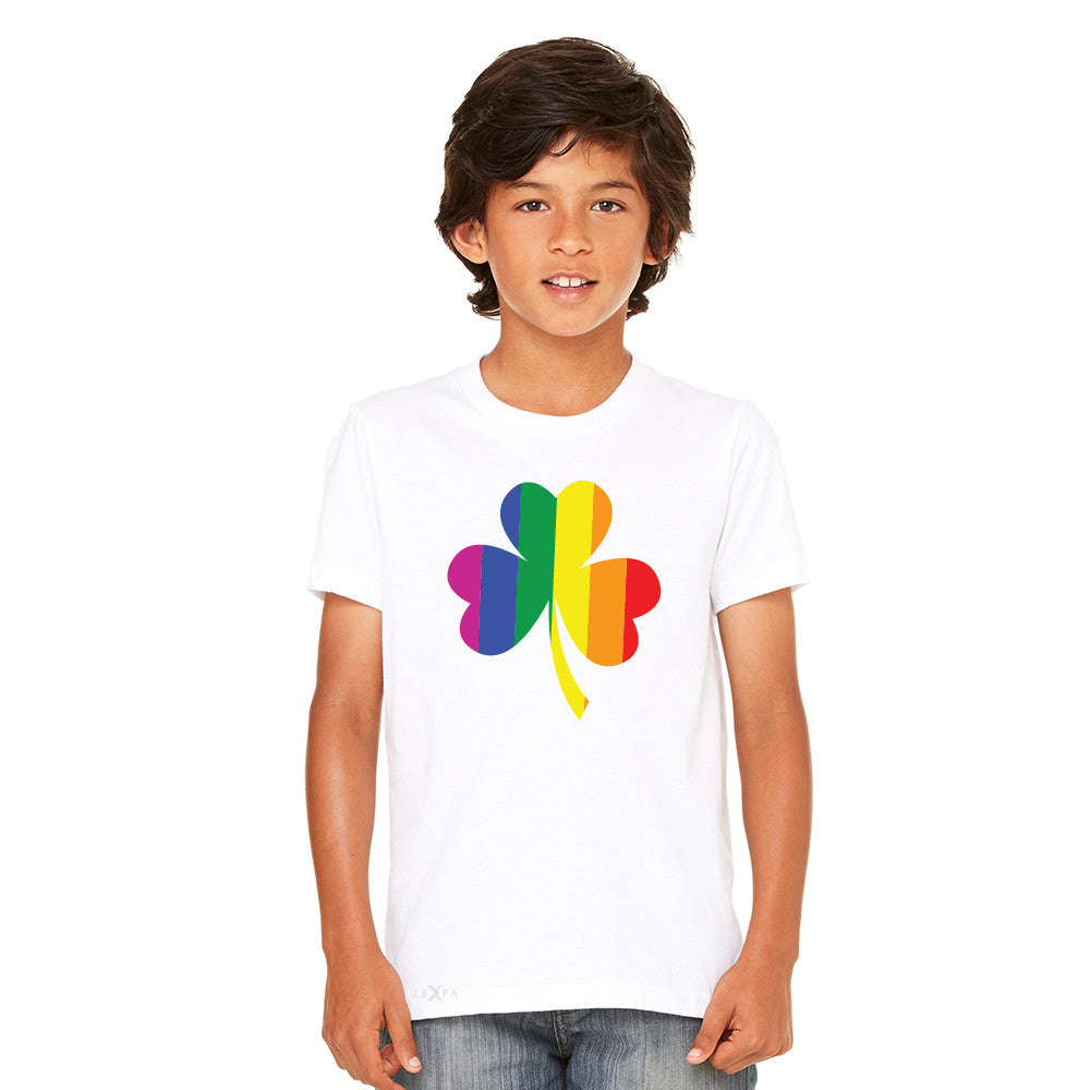 Gay Pride Rainbow Love Lucky Shamrock Youth T-shirt Pride Tee - Zexpa Apparel