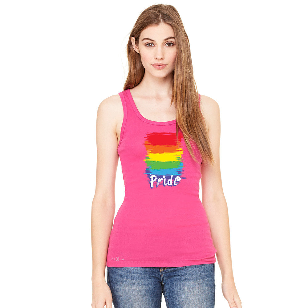 Gay Pride Rainbow Color Paint Cutest Women's Tank Top Pride LGBT Sleeveless - Zexpa Apparel