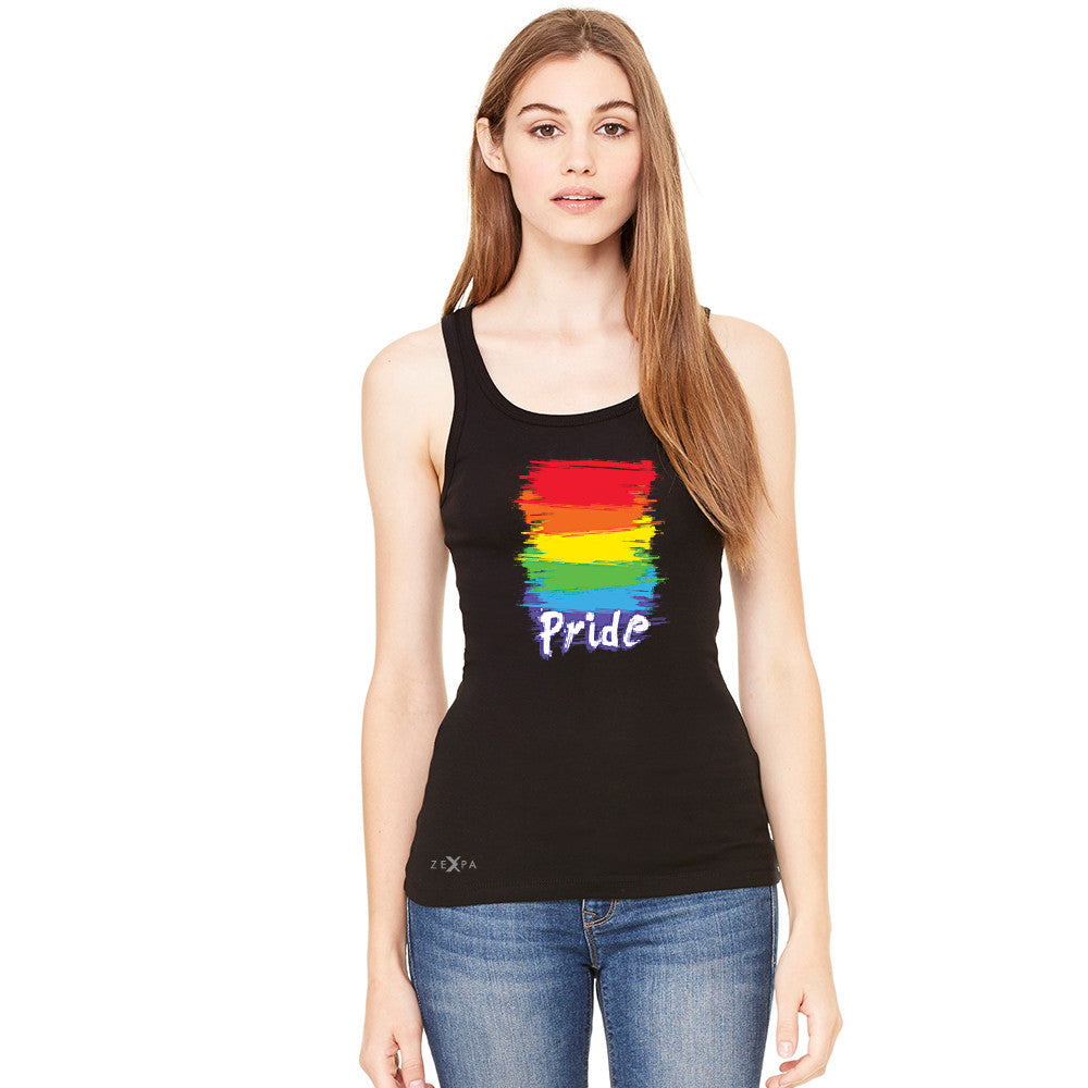 Gay Pride Rainbow Color Paint Cutest Women's Tank Top Pride LGBT Sleeveless - Zexpa Apparel - 3