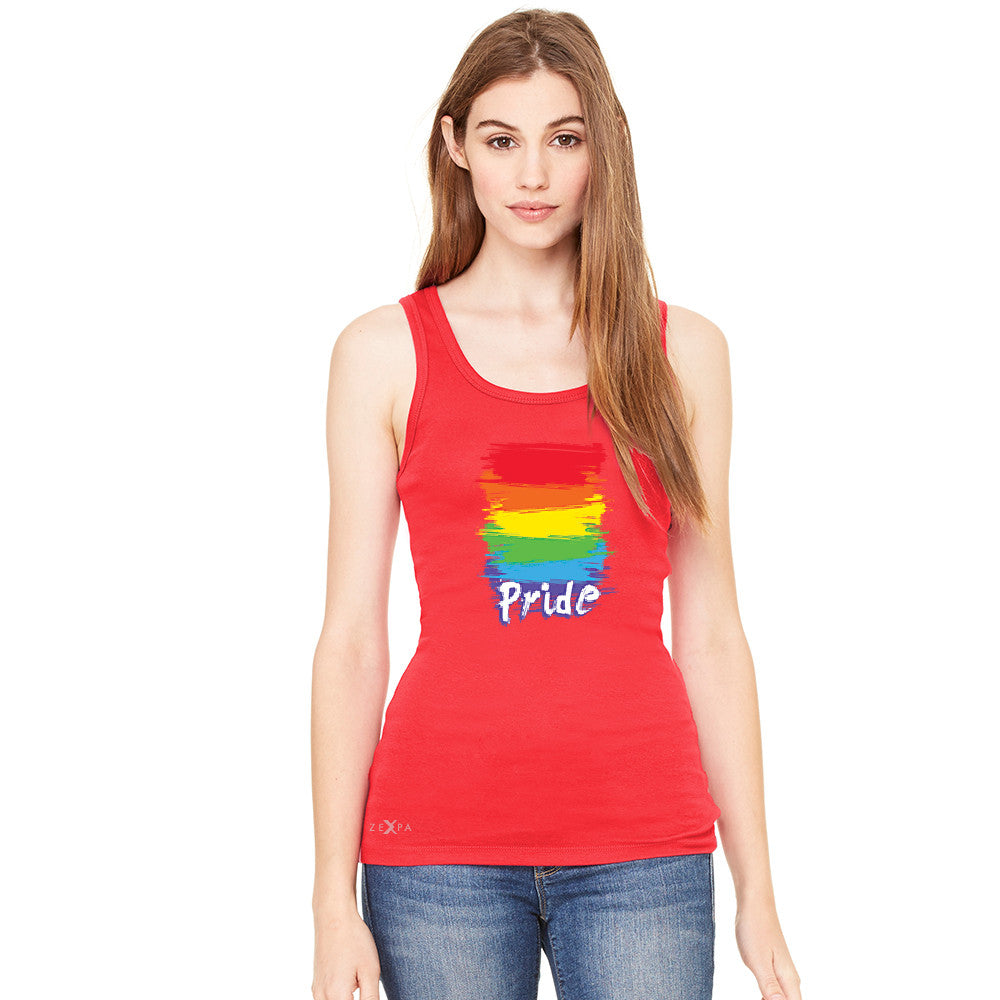 Gay Pride Rainbow Color Paint Cutest Women's Tank Top Pride LGBT Sleeveless - Zexpa Apparel