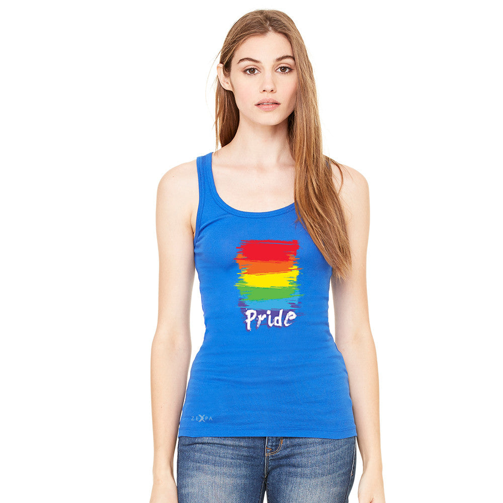 Gay Pride Rainbow Color Paint Cutest Women's Tank Top Pride LGBT Sleeveless - Zexpa Apparel