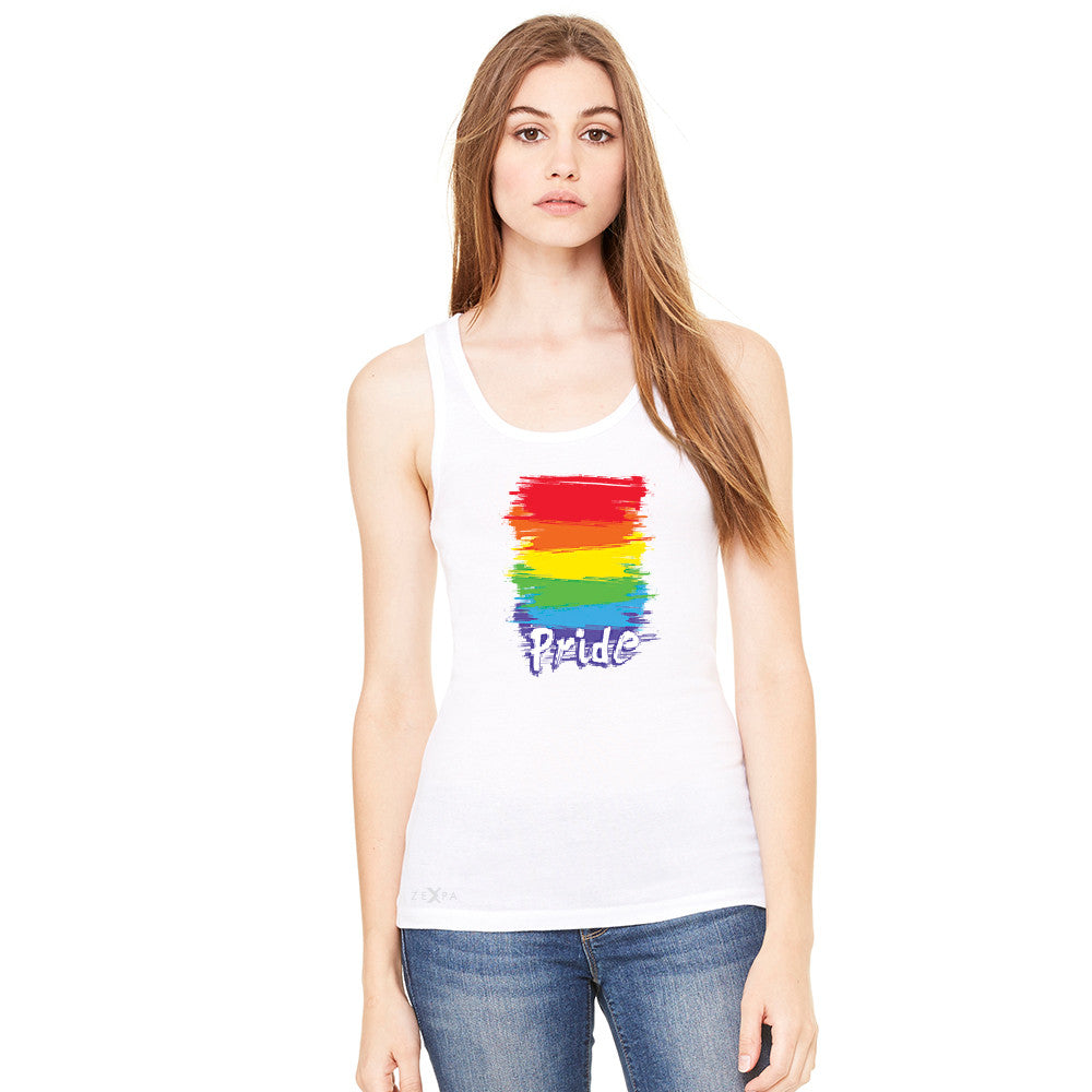 Gay Pride Rainbow Color Paint Cutest Women's Tank Top Pride LGBT Sleeveless - Zexpa Apparel