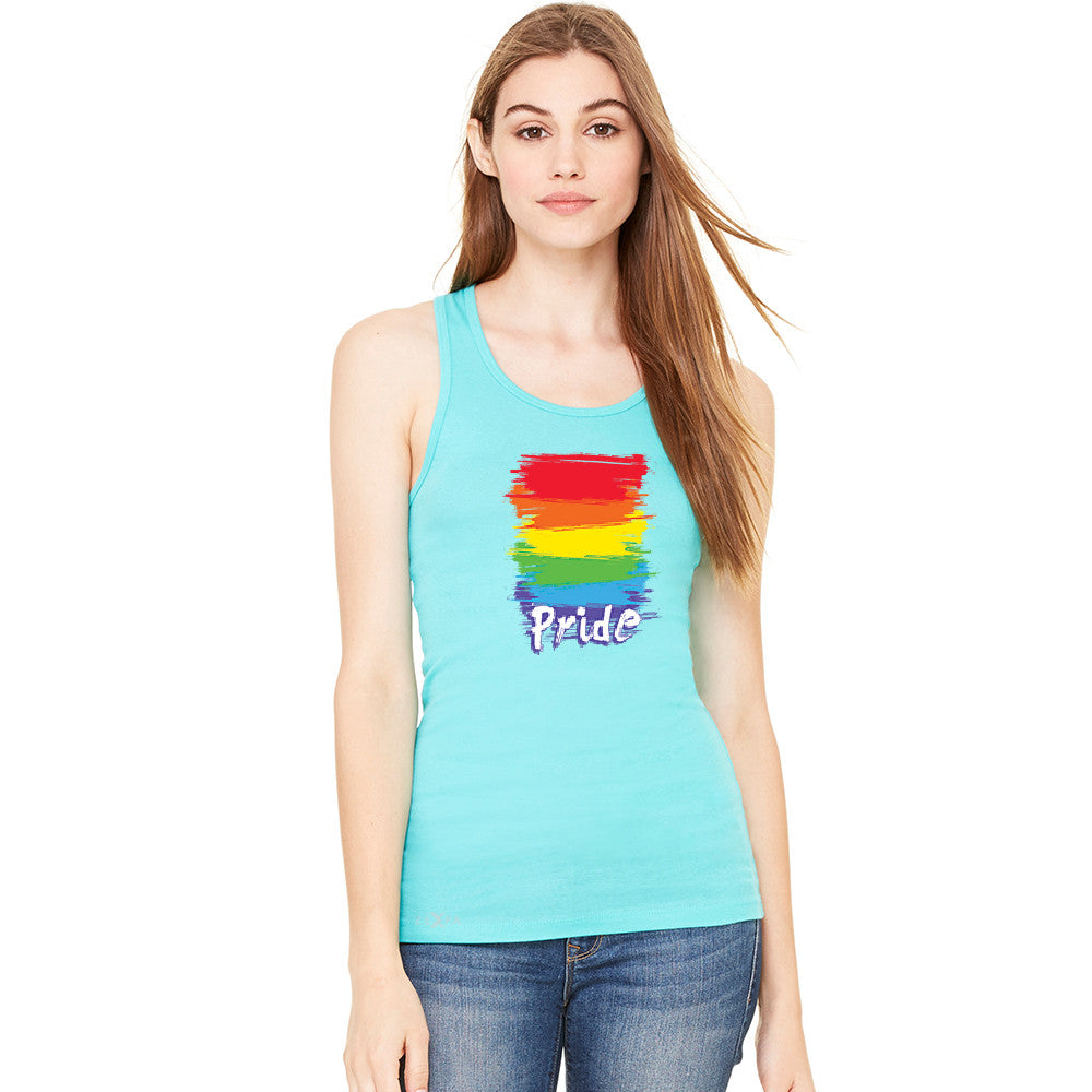Gay Pride Rainbow Color Paint Cutest Women's Racerback Pride LGBT Sleeveless - Zexpa Apparel