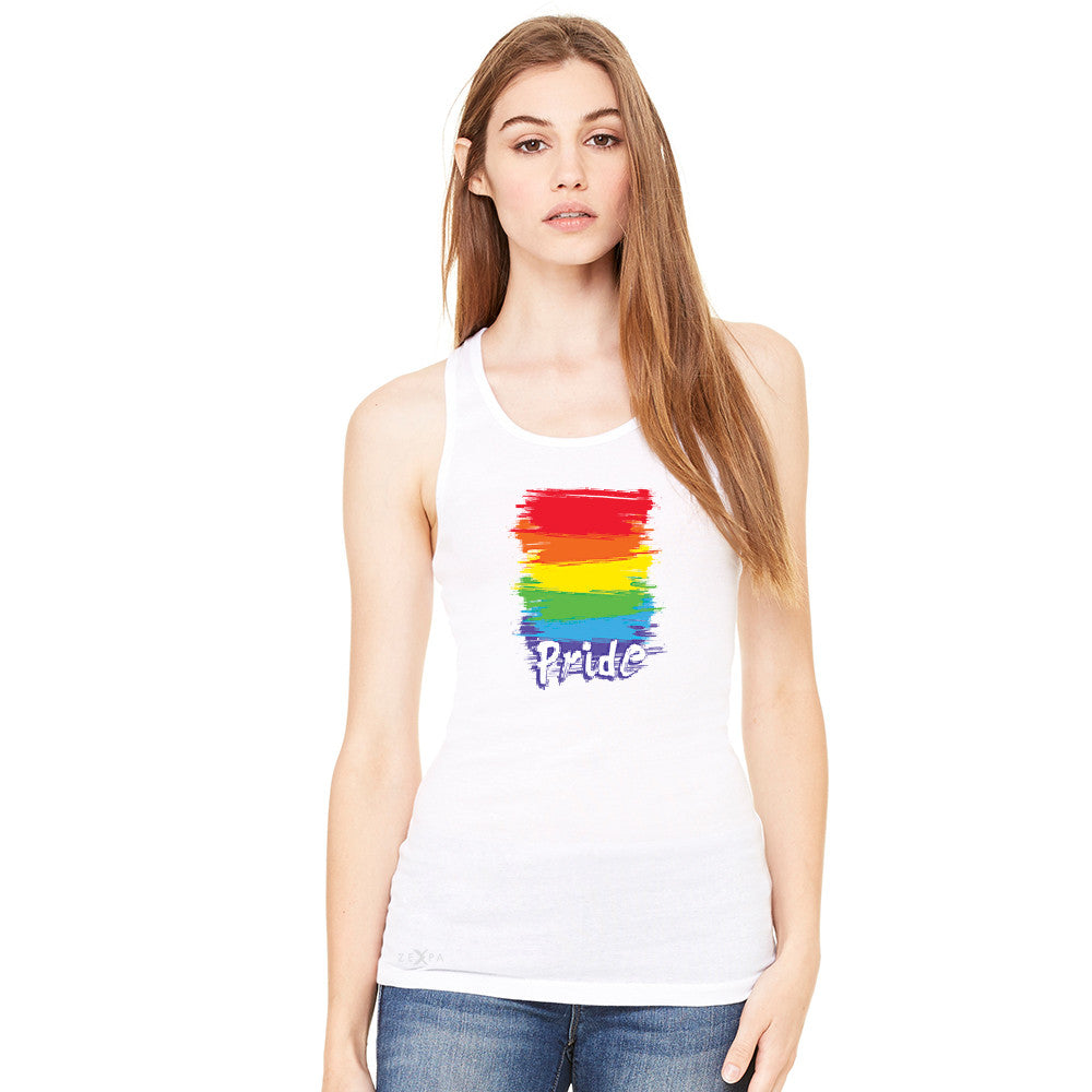 Gay Pride Rainbow Color Paint Cutest Women's Racerback Pride LGBT Sleeveless - Zexpa Apparel