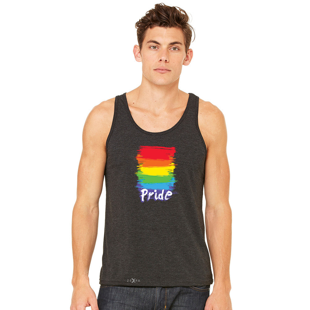 Gay Pride Rainbow Color Paint Cutest Men's Jersey Tank Pride LGBT Sleeveless - zexpaapparel - 3