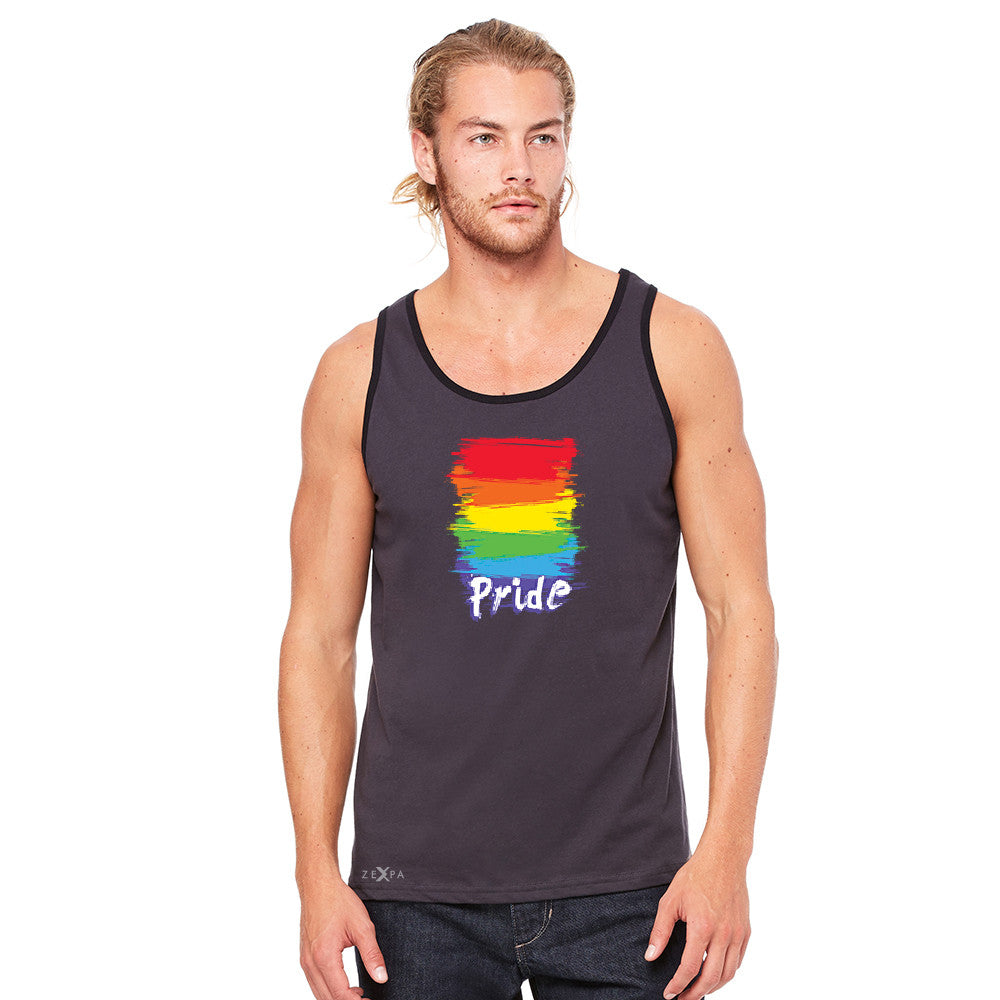 Gay Pride Rainbow Color Paint Cutest Men's Jersey Tank Pride LGBT Sleeveless - zexpaapparel - 4