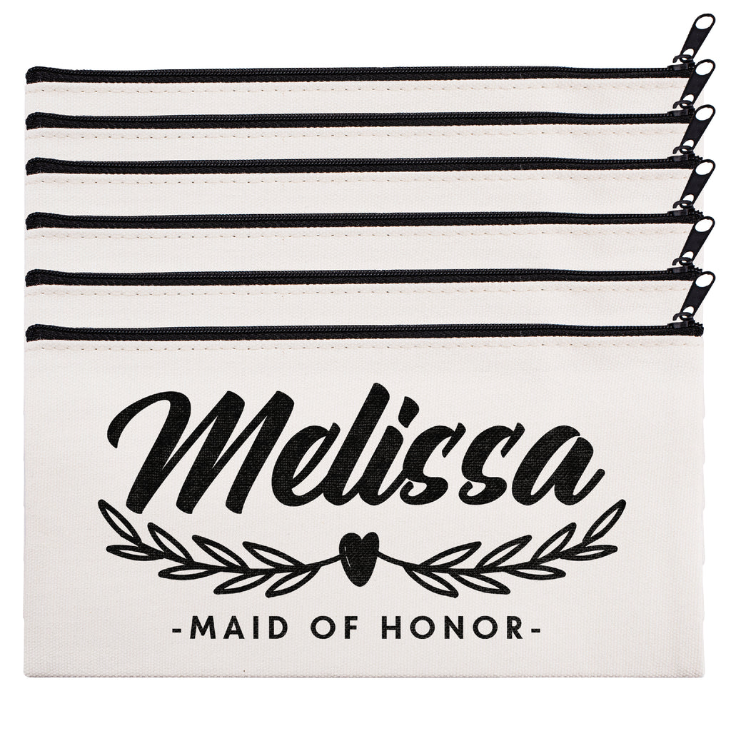Personalized Makeup Bag Bridesmaid | Wedding Customized Pouch | Bachelorette Party Cosmetic Case |Toiletries Hndy Organizer with Zipper|Events Parties Baby Shower Anniversary Christmas Gift|Desging #20
