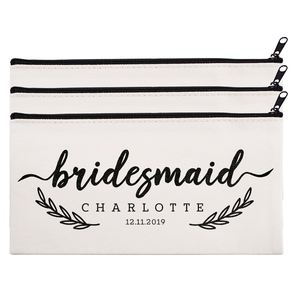 Personalized Makeup Bag Bridesmaid | Wedding Customized Pouch | Bachelorette Party Cosmetic Case |Toiletries Hndy Organizer with Zipper|Events Parties Baby Shower Anniversary Christmas Gift|Desging #13