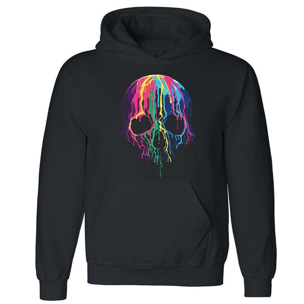 Zexpa Apparelâ„¢ Melting Skull Neon Unisex Hoodie Colorful Day Of Dead Muertos Hooded Sweatshirt - Zexpa Apparel Halloween Christmas Shirts