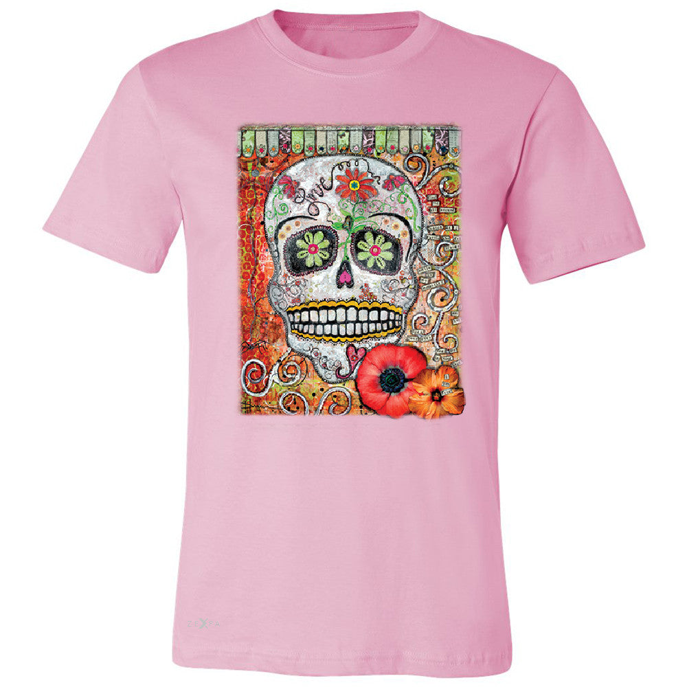 Love Skull with Flower Men's T-shirt Day Of The Dead Oct 31 Tee - Zexpa Apparel - 4
