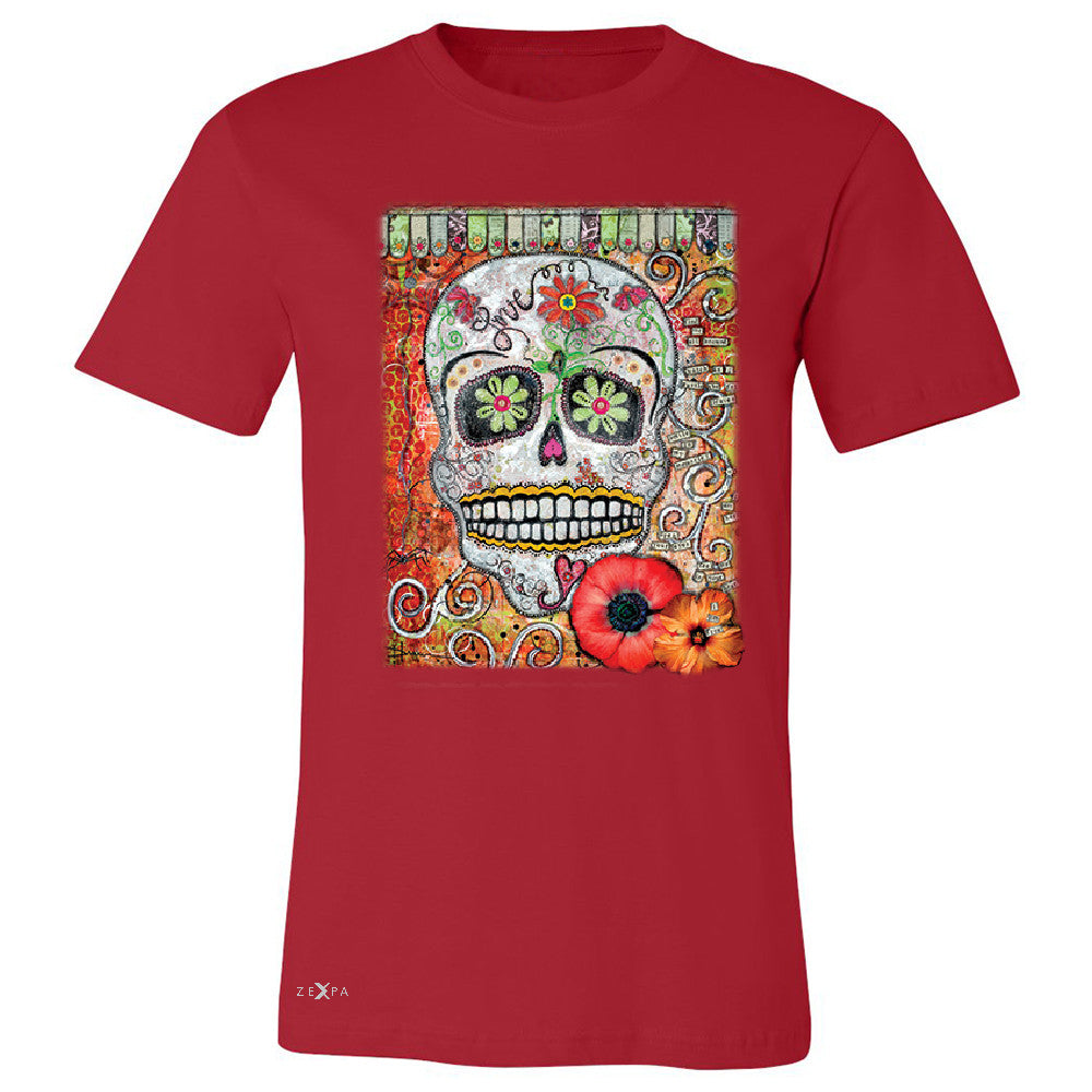 Love Skull with Flower Men's T-shirt Day Of The Dead Oct 31 Tee - Zexpa Apparel - 5