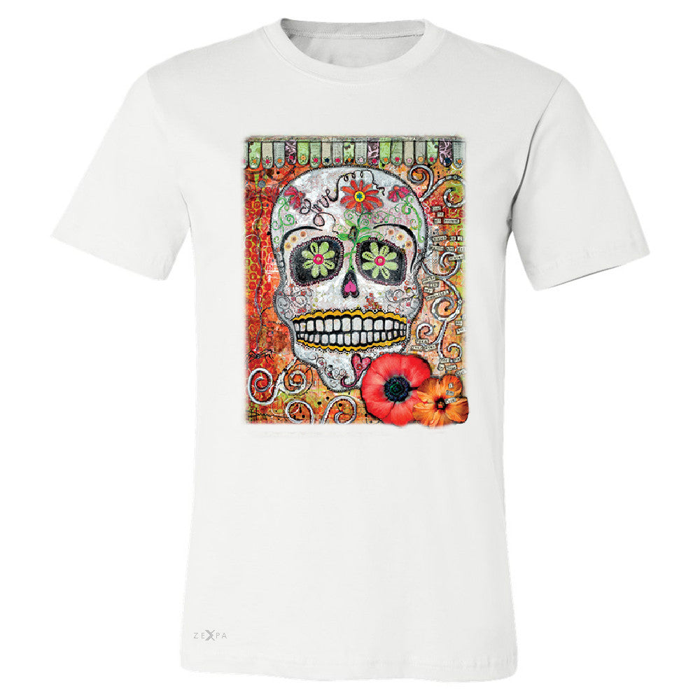 Love Skull with Flower Men's T-shirt Day Of The Dead Oct 31 Tee - Zexpa Apparel - 6