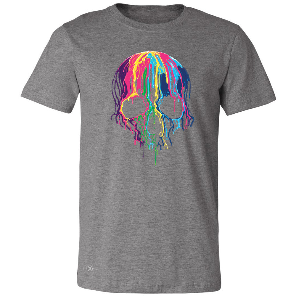 Zexpa Apparelâ„¢ Melting Skull Neon Men's T-shirt Dripping Skeleton Paint Tee - Zexpa Apparel Halloween Christmas Shirts