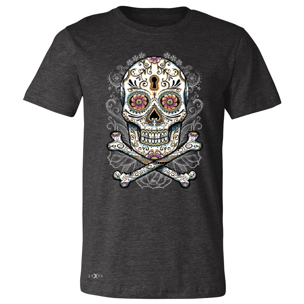 Floral Skull Men's T-shirt Dia de Muertos Sugar Day of The Dead Tee - Zexpa Apparel - 2