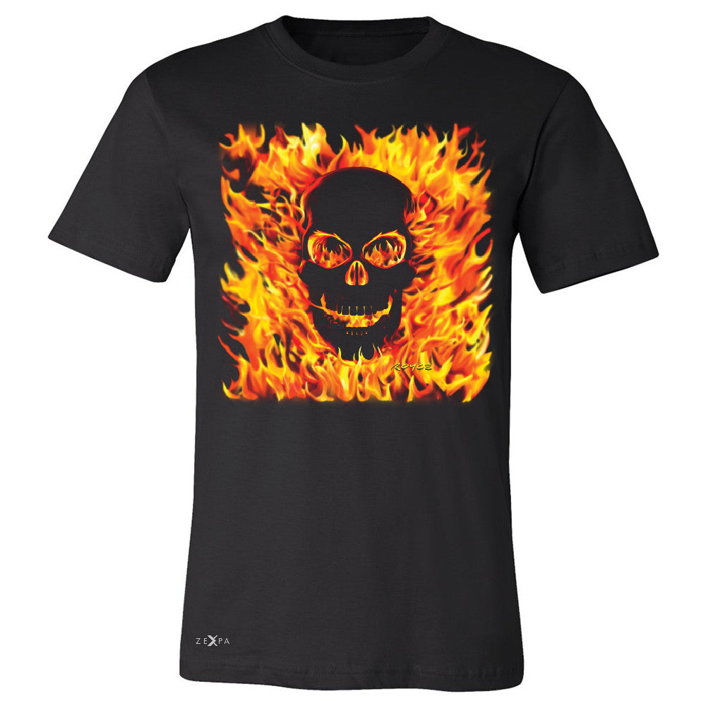 Fire Skull Men's T-shirt Dia de Muertos Ghost Rider Biker Cool Tee - Zexpa Apparel - 1