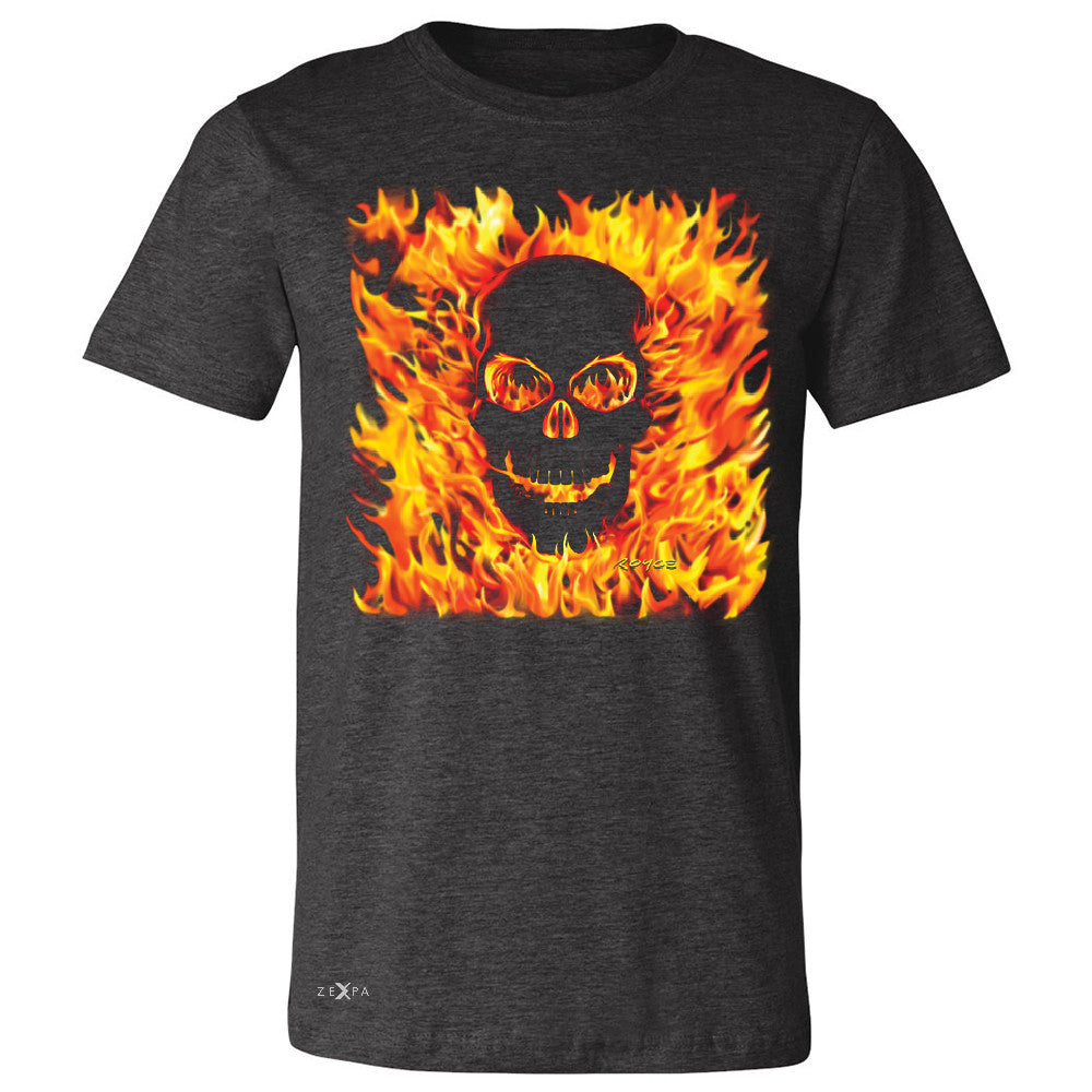 Fire Skull Men's T-shirt Dia de Muertos Ghost Rider Biker Cool Tee - Zexpa Apparel - 2