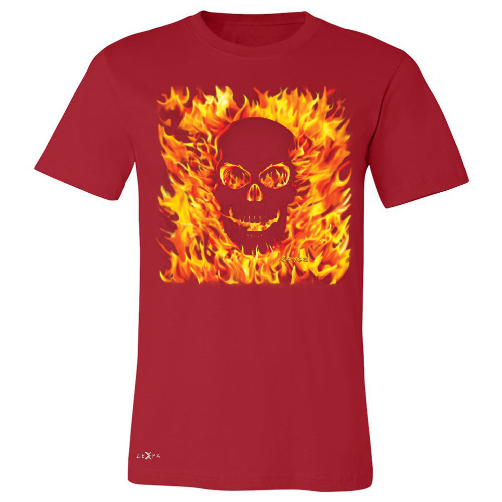 Fire Skull Men's T-shirt Dia de Muertos Ghost Rider Biker Cool Tee - Zexpa Apparel - 5