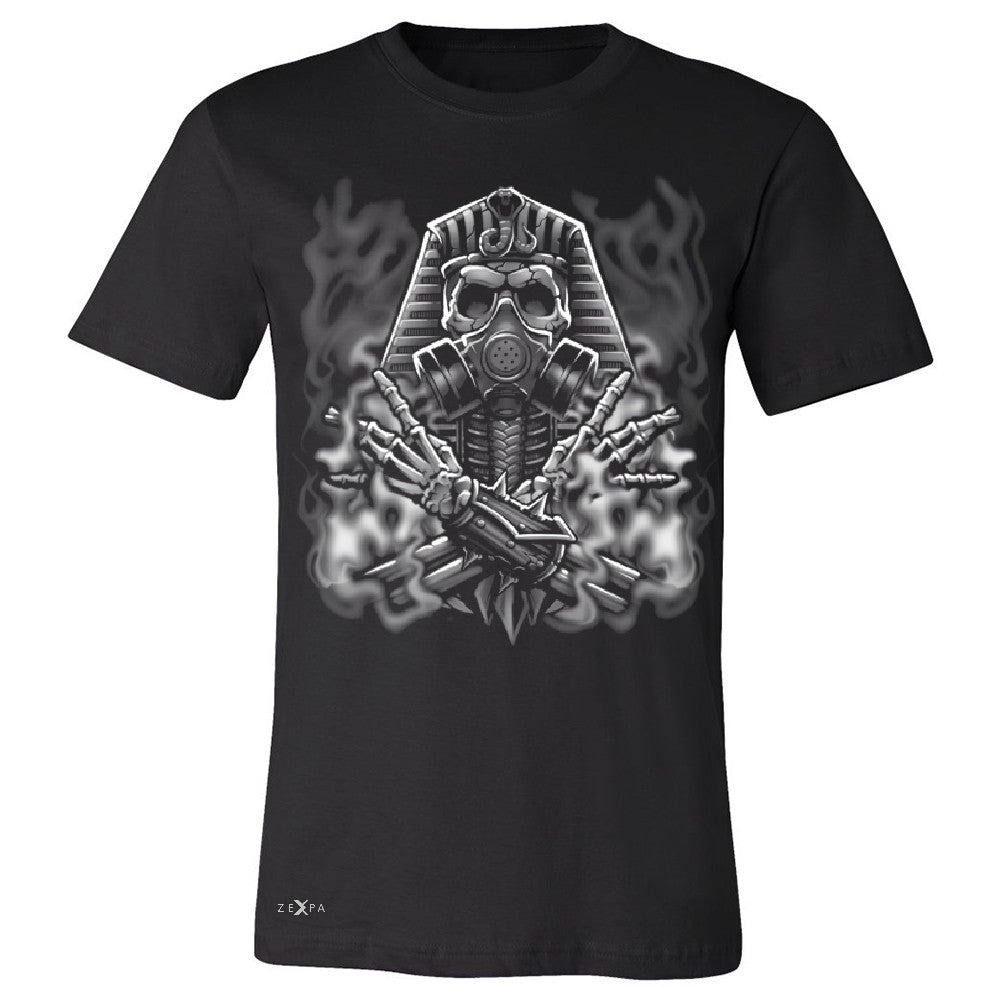 Egyptian Gas Mask Skull Men's T-shirt Dia de Muertos Biker Cool Tee - Zexpa Apparel - 1