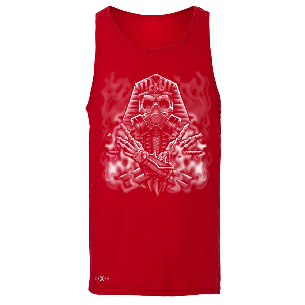 Egyptian Gas Mask Skull Men's Jersey Tank Dia de Muertos Biker Cool Sleeveless - Zexpa Apparel - 4