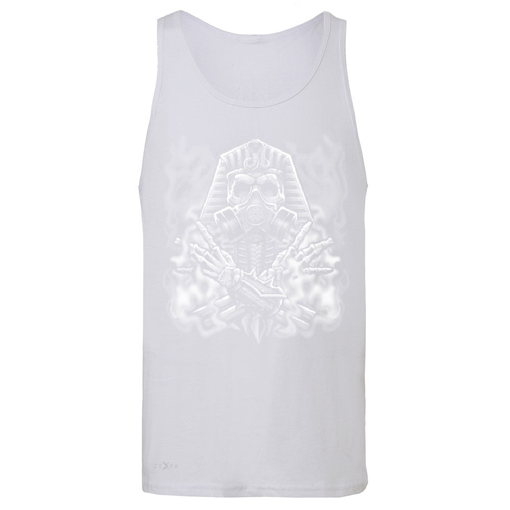 Egyptian Gas Mask Skull Men's Jersey Tank Dia de Muertos Biker Cool Sleeveless - Zexpa Apparel - 6