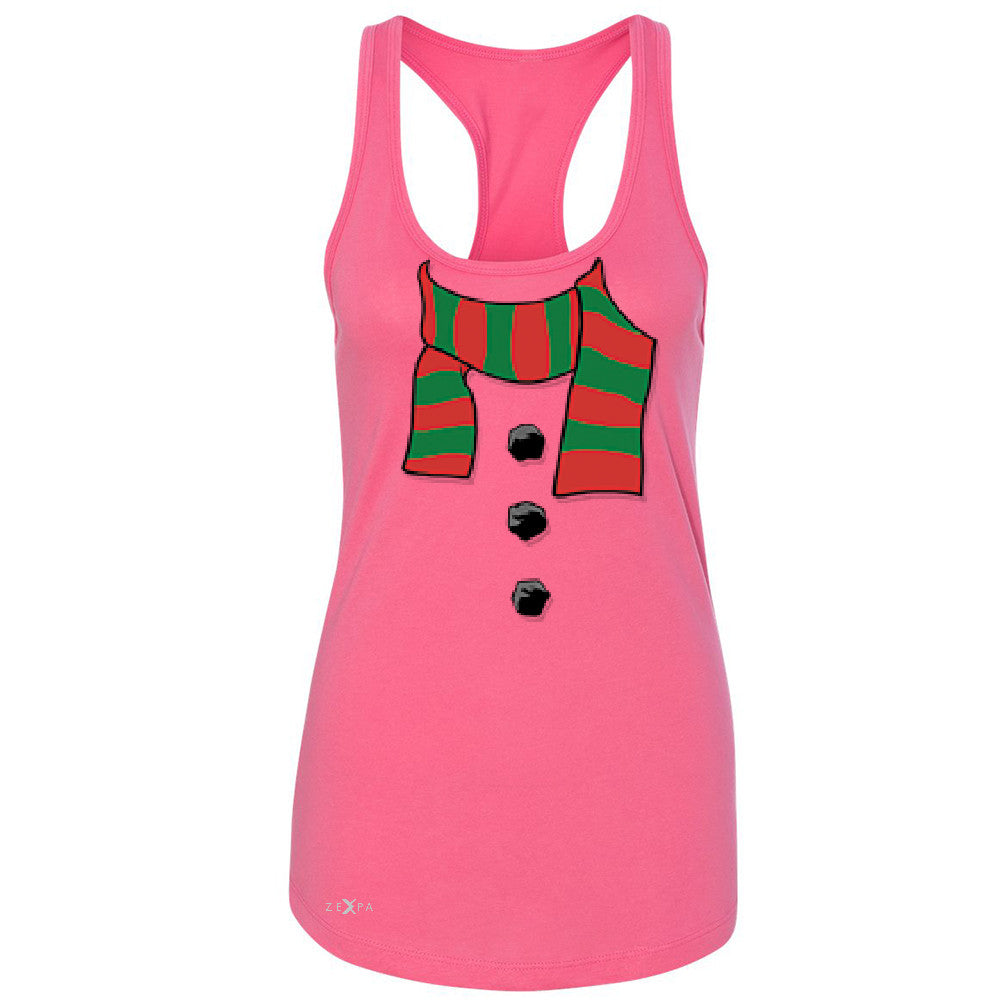 Snowman Scarf Costume Women's Racerback Christmas Xmas Funny Sleeveless - Zexpa Apparel - 2