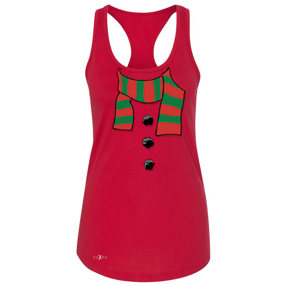 Snowman Scarf Costume Women's Racerback Christmas Xmas Funny Sleeveless - Zexpa Apparel - 3