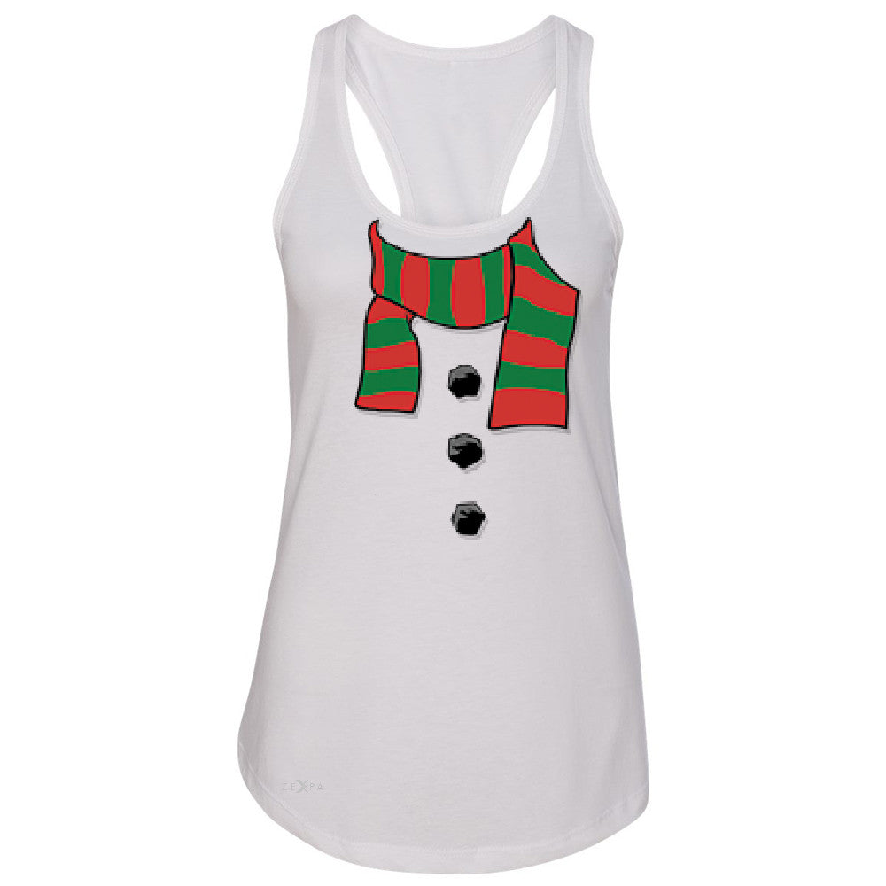 Snowman Scarf Costume Women's Racerback Christmas Xmas Funny Sleeveless - Zexpa Apparel - 4