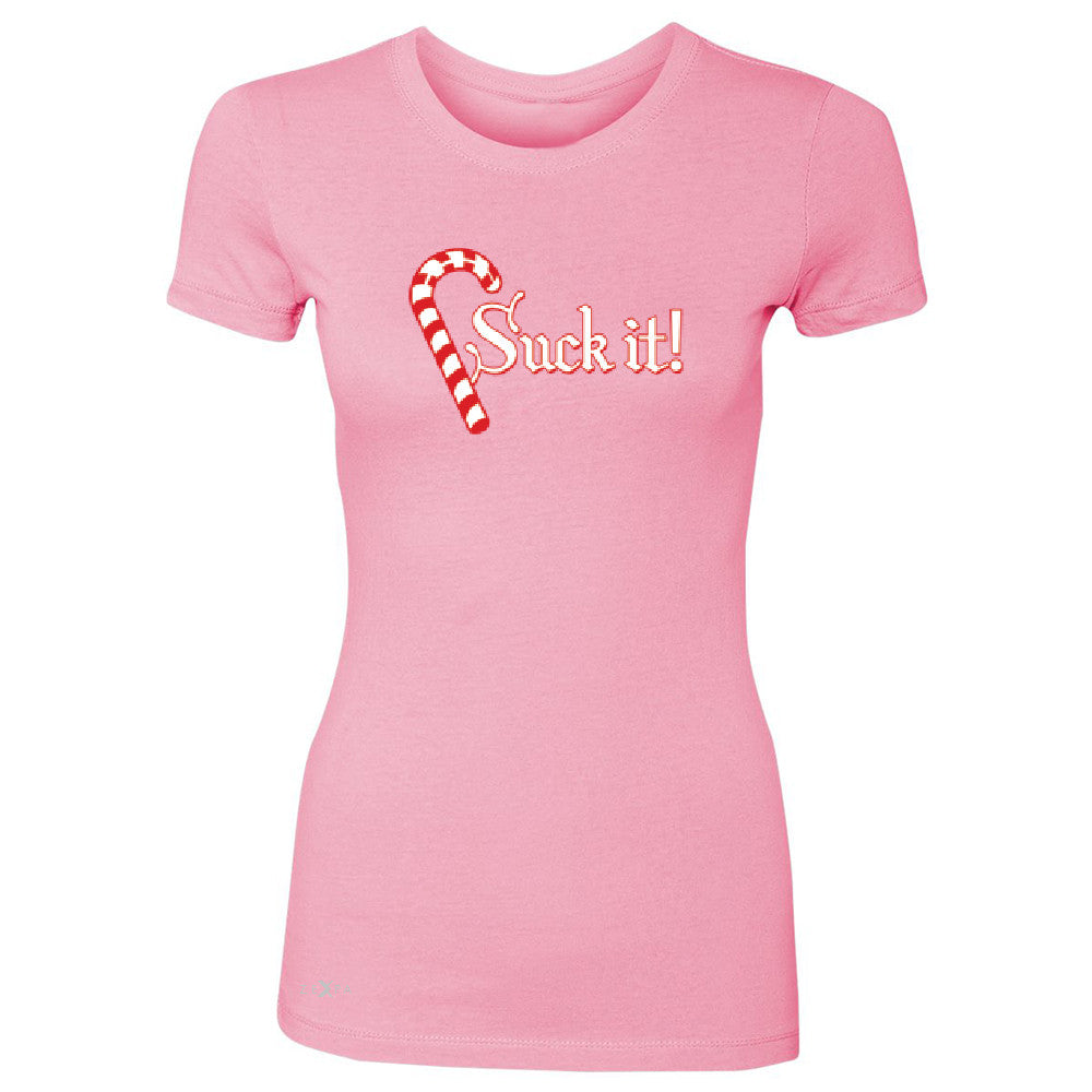 Suck It! Sugar Candy Cane  Women's T-shirt Christmas Xmas Funny Tee - Zexpa Apparel - 3