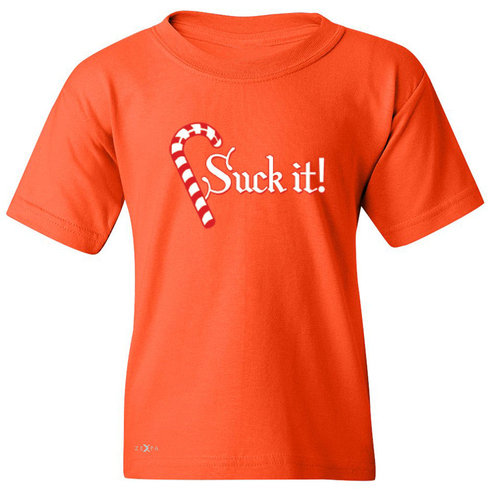 Suck It! Sugar Candy Cane  Youth T-shirt Christmas Xmas Funny Tee - Zexpa Apparel - 2