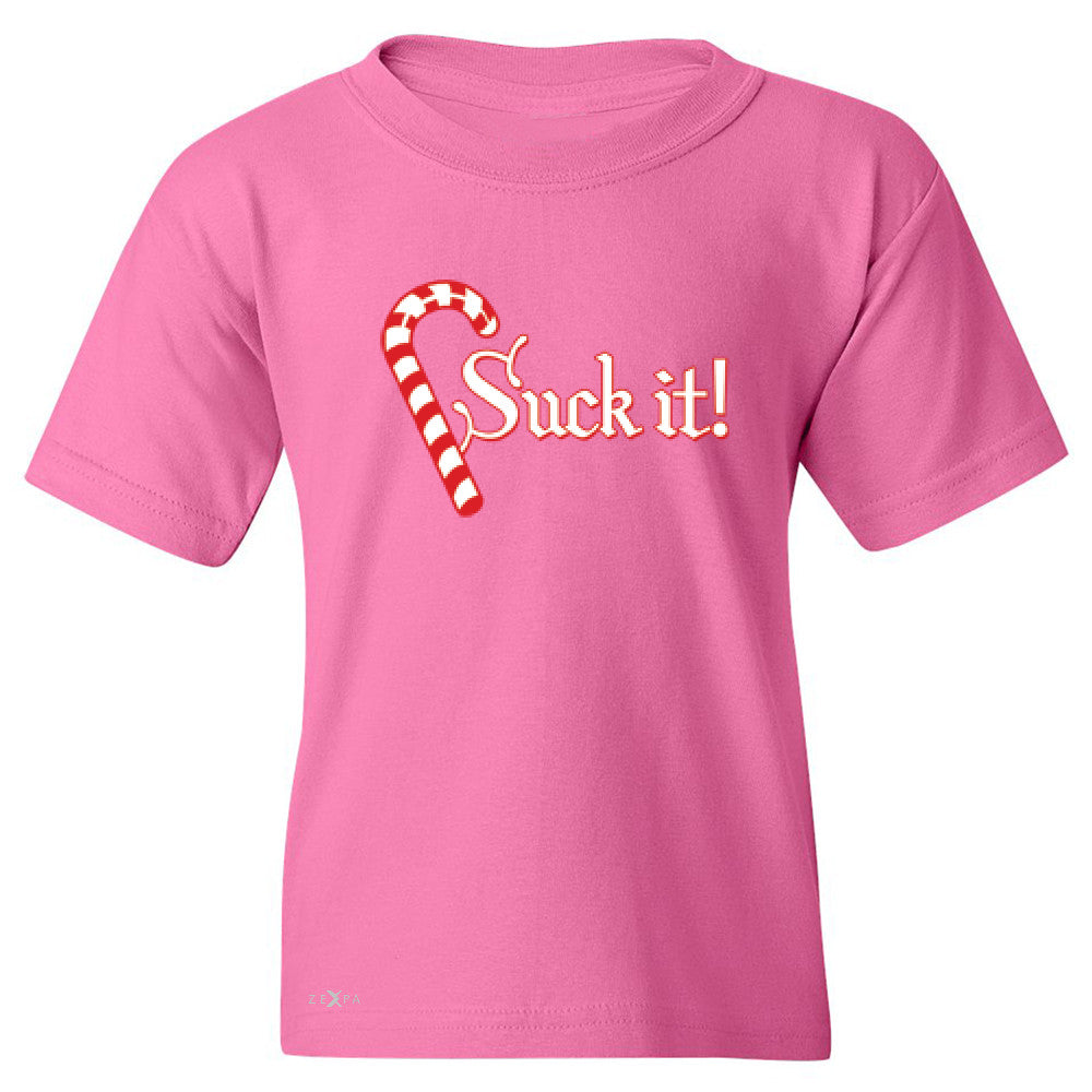 Suck It! Sugar Candy Cane  Youth T-shirt Christmas Xmas Funny Tee - Zexpa Apparel - 3