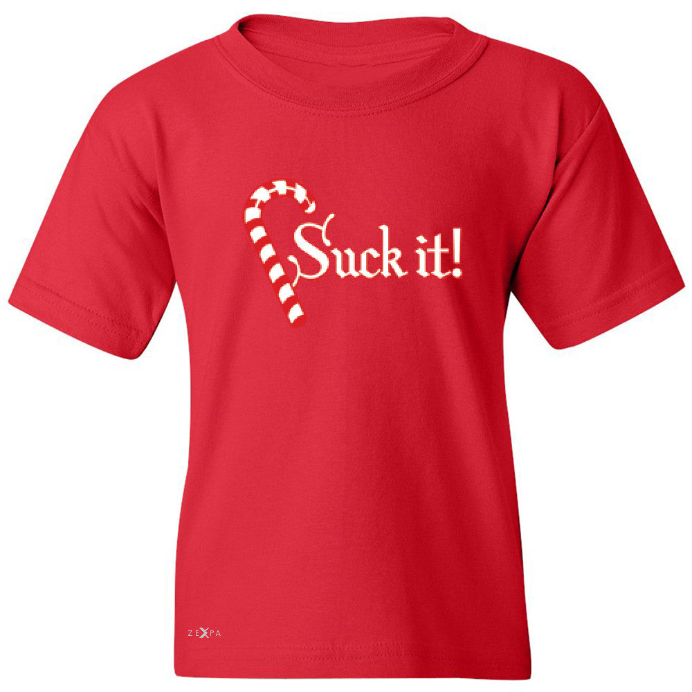 Suck It! Sugar Candy Cane  Youth T-shirt Christmas Xmas Funny Tee - Zexpa Apparel - 4