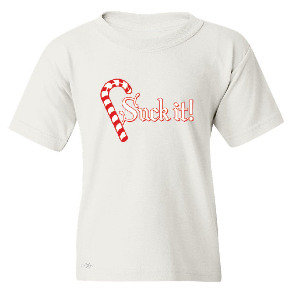 Suck It! Sugar Candy Cane  Youth T-shirt Christmas Xmas Funny Tee - Zexpa Apparel - 5