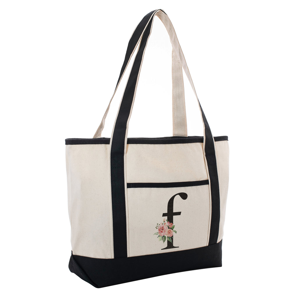 initial canvas bag