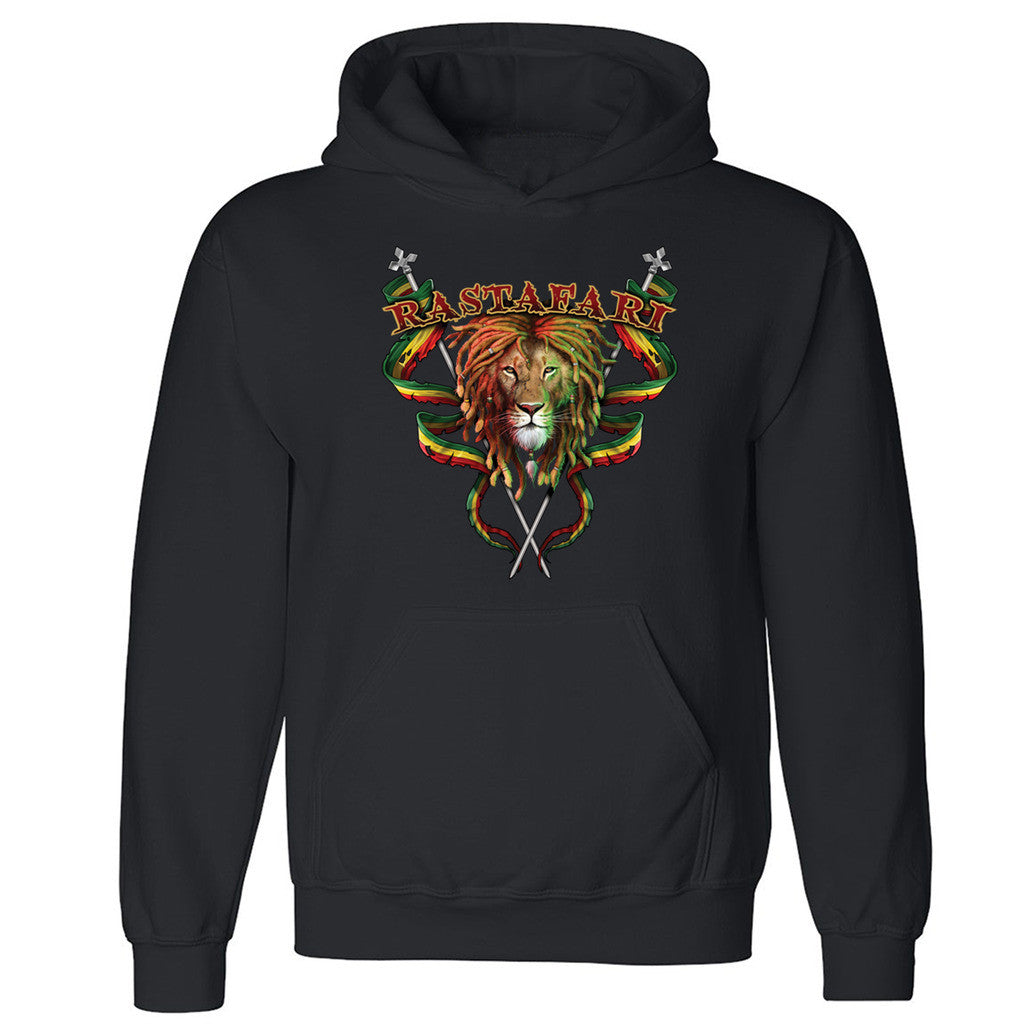 Zexpa Apparelâ„¢ Rastafari Lion Unisex Hoodie Jamaican Flags Lion Of Judah Hooded Sweatshirt