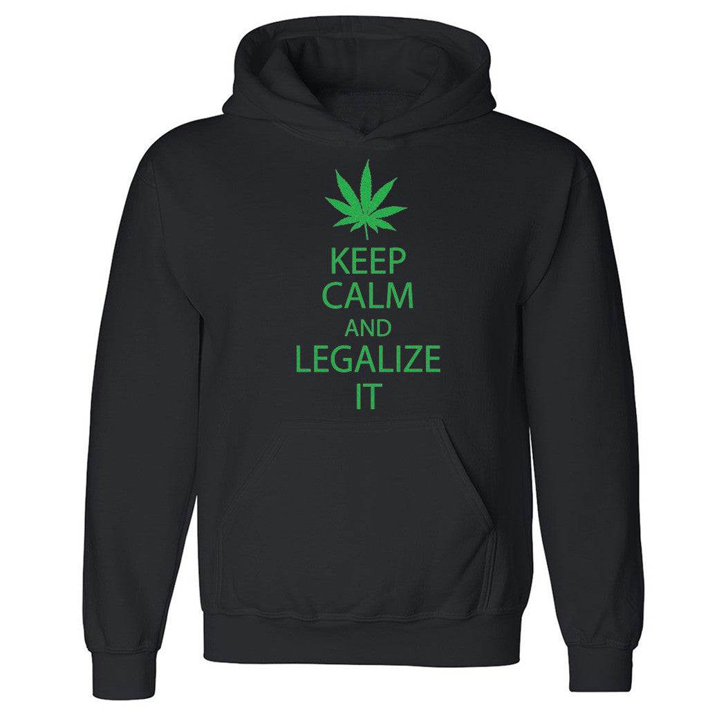 Zexpa Apparelâ„¢ Keep Calm And Legalize It Unisex Hoodie Weed Leaf Smoker Cool Hooded Sweatshirt
