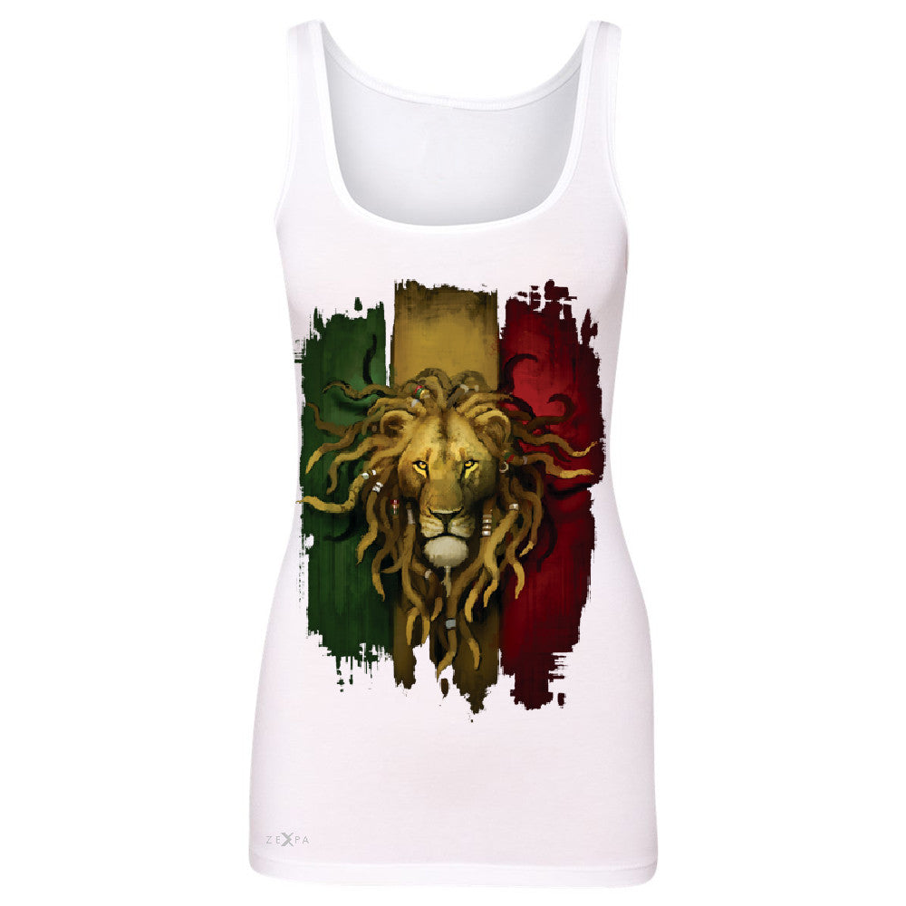 Rasta Lion Dreds Judah Ganja Women's Tank Top Judah Rastafarian Sleeveless - Zexpa Apparel - 4