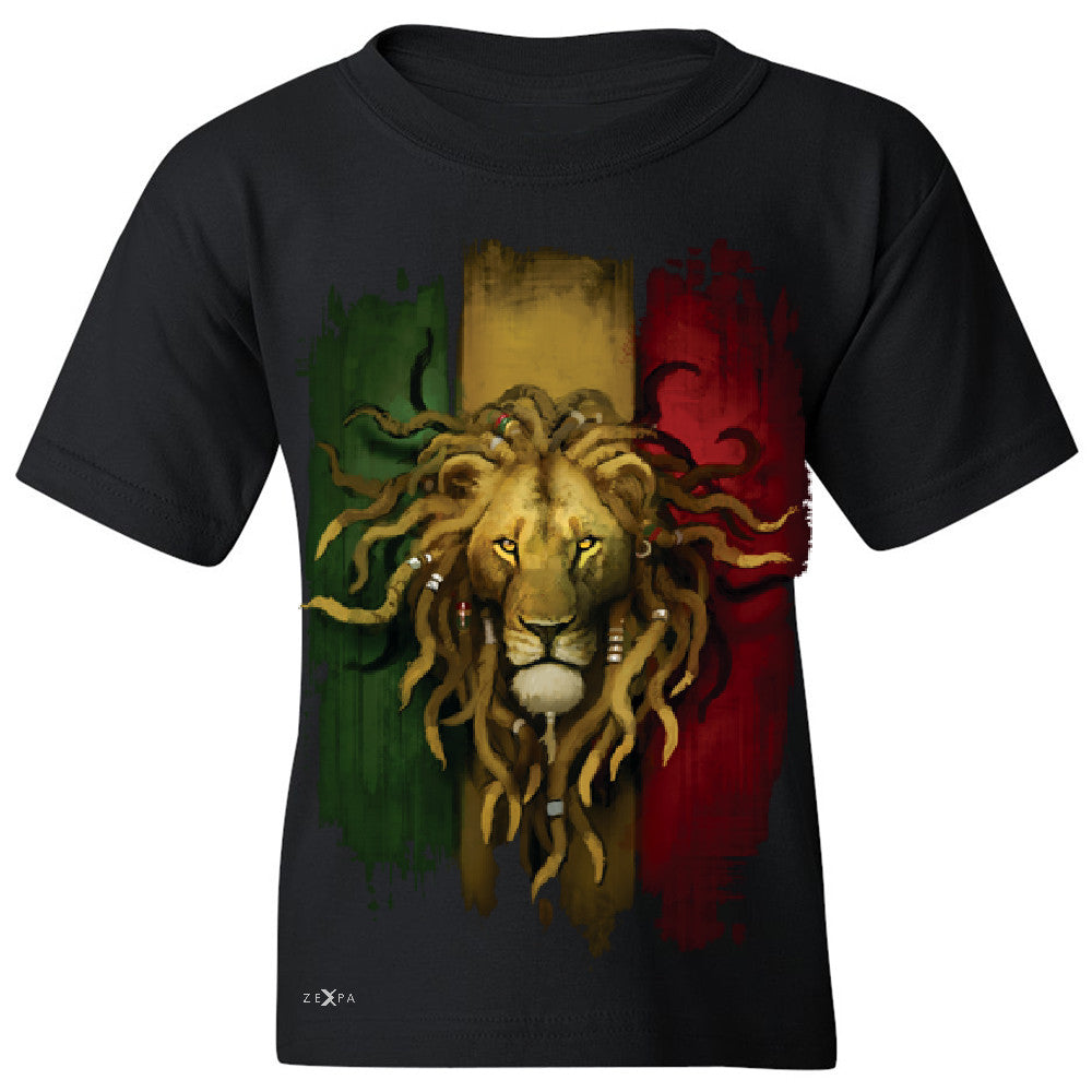 Rasta Lion Dreds Judah Ganja Youth T-shirt Judah Rastafarian Tee - Zexpa Apparel - 1
