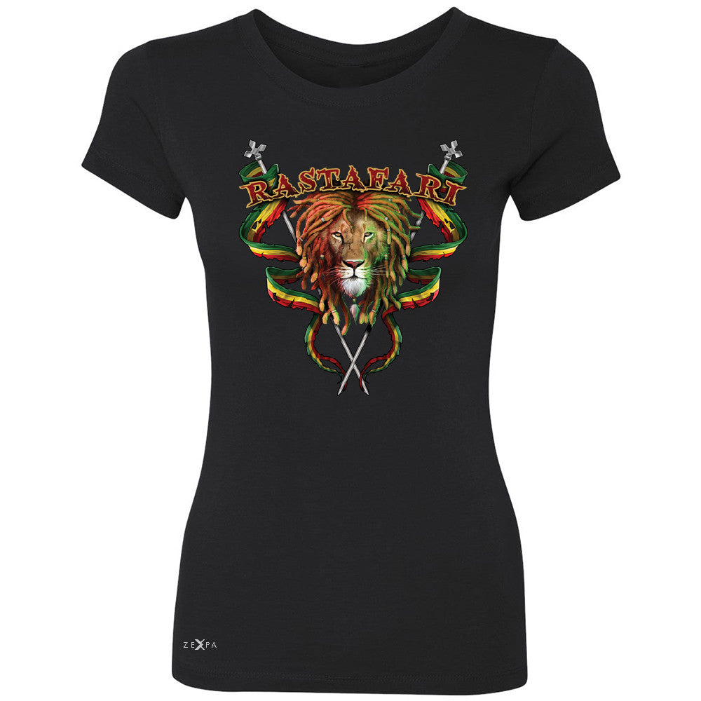 Rastafari Lion Dreds Judah Ganja Women's T-shirt Jamaica Marley Tee - Zexpa Apparel - 1