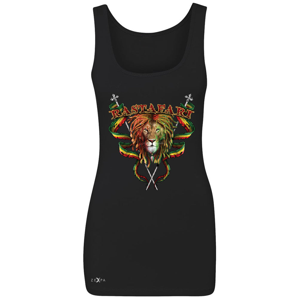 Rastafari Lion Dreds Judah Ganja Women's Tank Top Jamaica Marley Sleeveless - Zexpa Apparel - 1