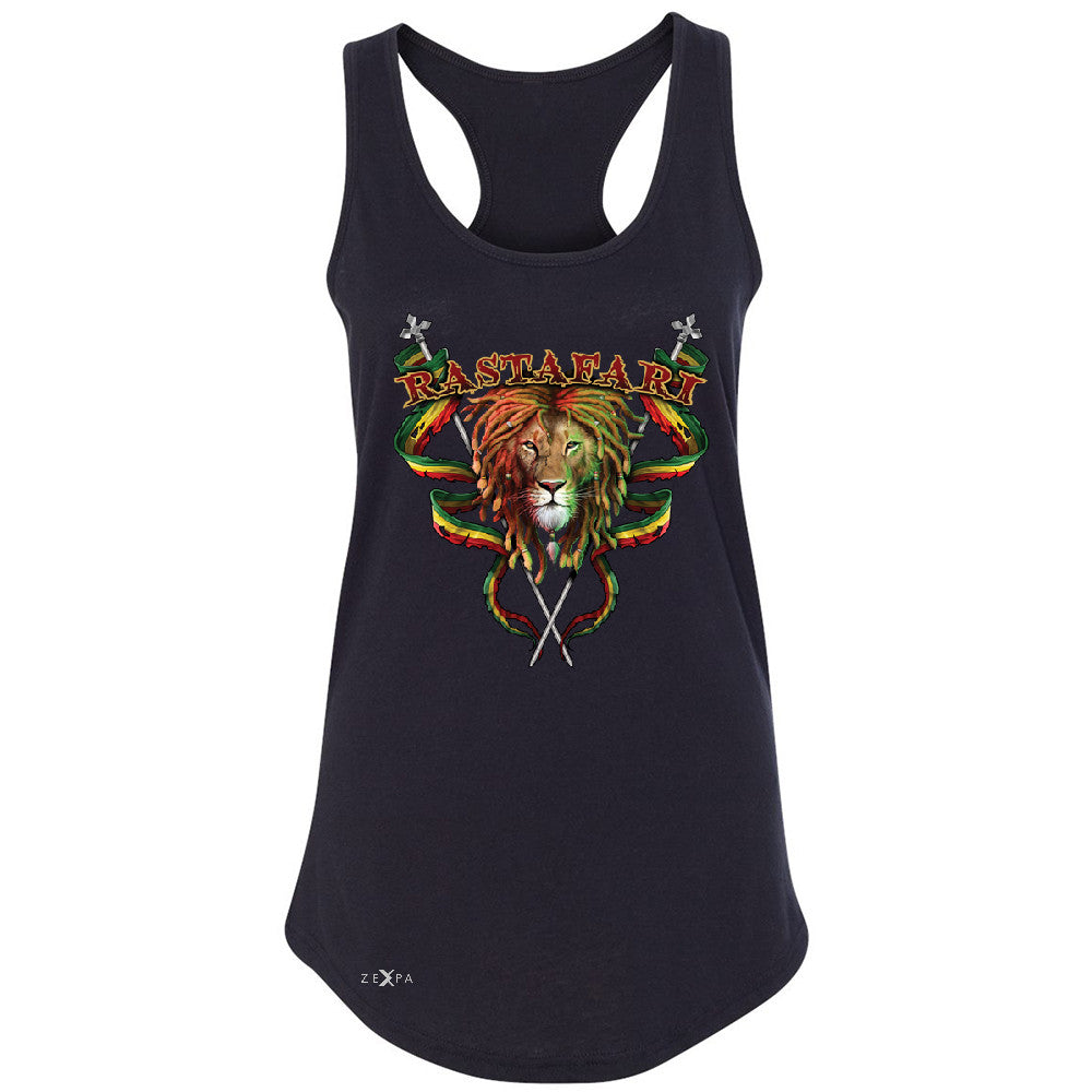 Rastafari Lion Dreds Judah Ganja Women's Racerback Jamaica Marley Sleeveless - Zexpa Apparel - 1