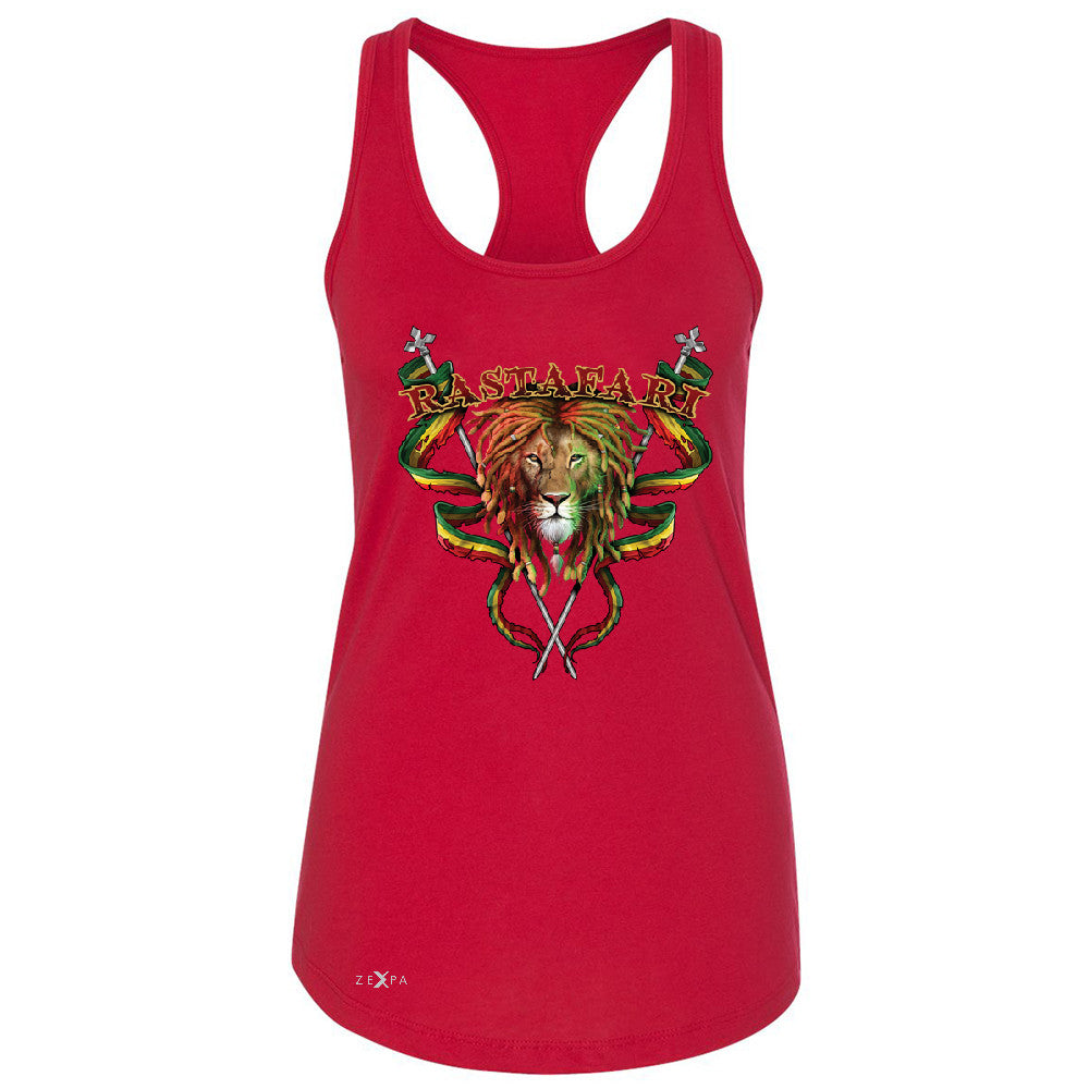 Rastafari Lion Dreds Judah Ganja Women's Racerback Jamaica Marley Sleeveless - Zexpa Apparel - 3