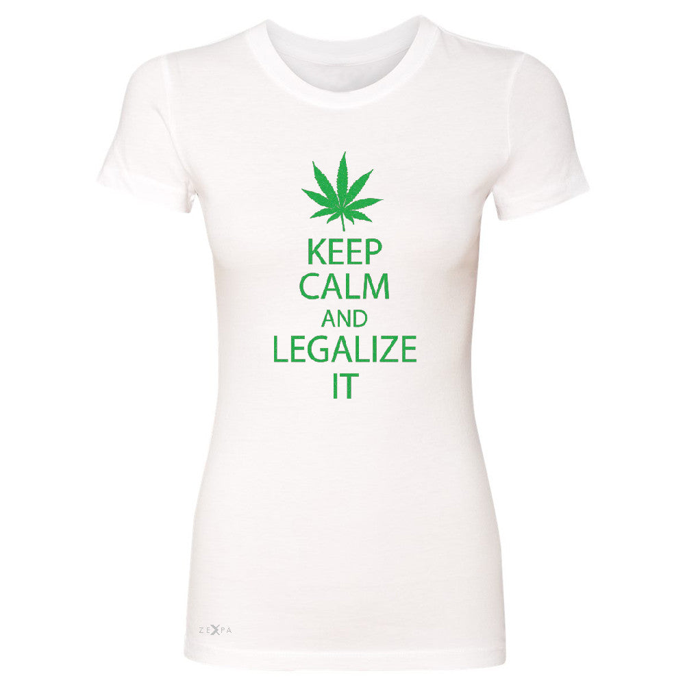 Keep Calm and Legalize It Women's T-shirt Dope Cannabis Glitter Tee - Zexpa Apparel - 5