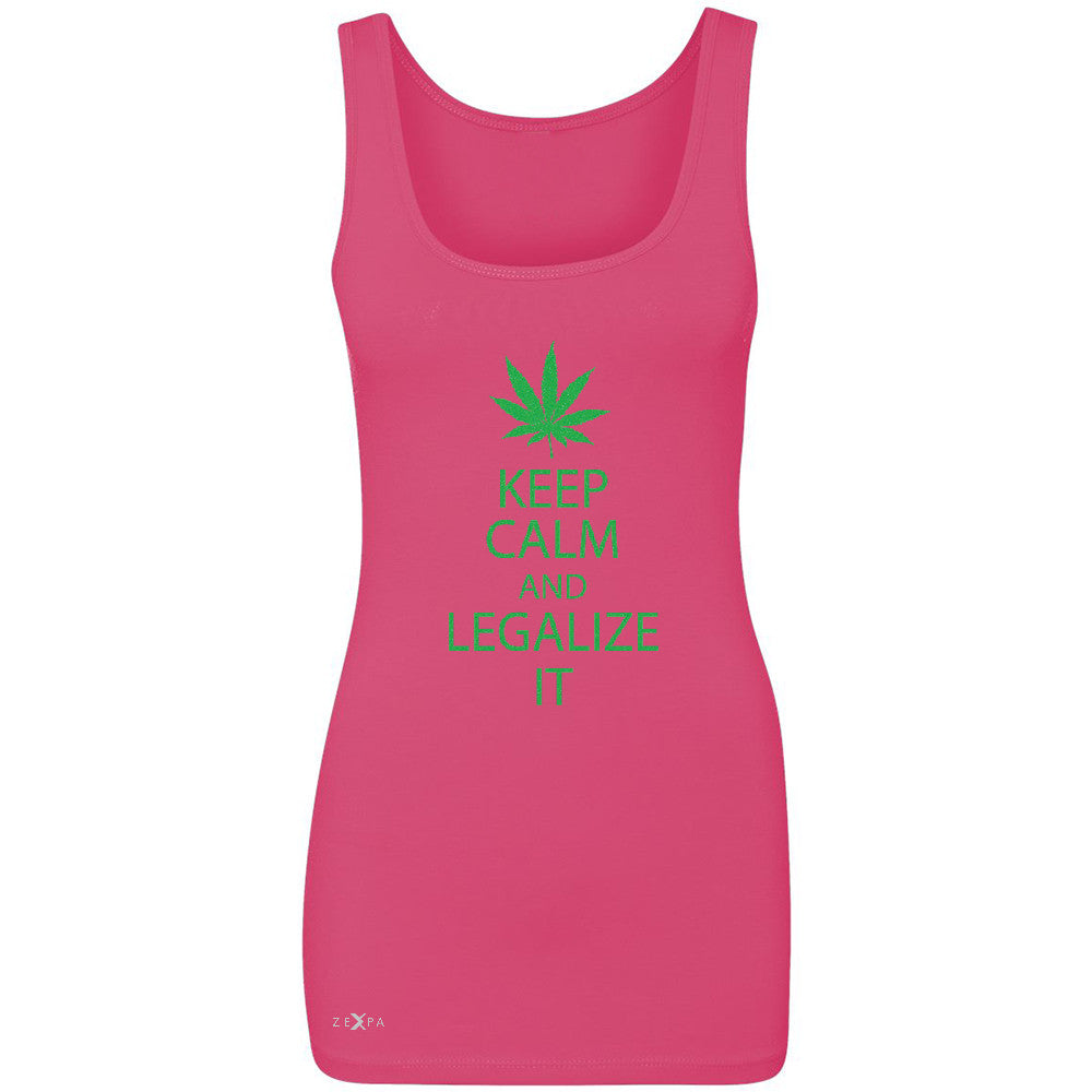Keep Calm and Legalize It Women's Tank Top Dope Cannabis Glitter Sleeveless - Zexpa Apparel - 2